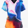 Barco One Shimmering Skies Marble Women's 4-Pocket STRETCH V-Neck Print Scrub Top -Cherokee Shop B5107SHS 100423 1