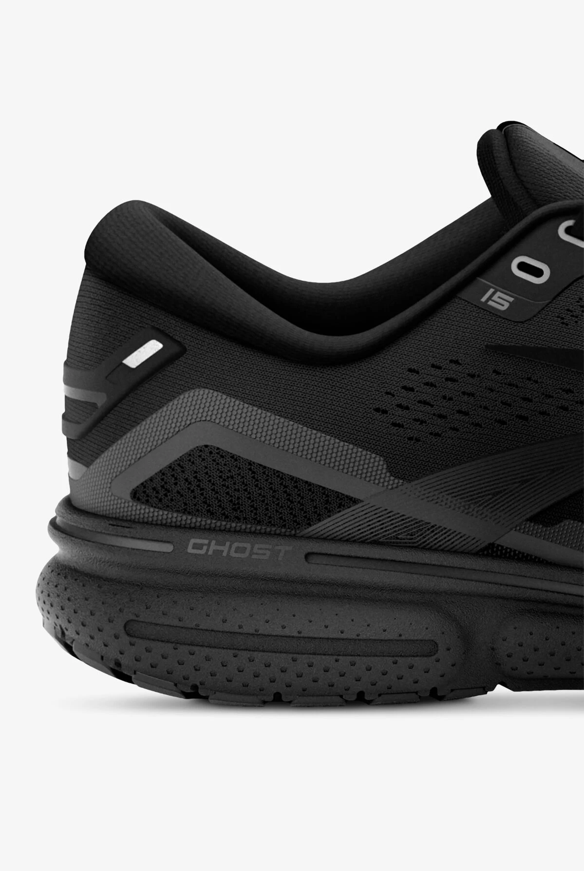 Brooks Men's Ghost 15 Black Athletic Lace Up Nursing Shoes 6 Brooks Men's Ghost 15 Black Athletic Lace Up Nursing Shoes - Image 4