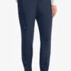 Barco One Boost Women's 3-Pocket STRETCH Elastic Waist Perforated Leg Detail Jogger Scrub Pants - Petite -Cherokee Shop BO513 INDIG 1