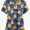 Butter-Soft Originals Sunflower Field Navy Women's 2-Pocket Classic Fit V-Neck Printed Scrub Top -Cherokee Shop BSN1162SFNV 092723 1