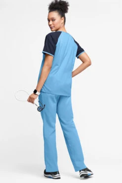 Butter-Soft Originals Women's 3-Pocket Keyhole Neck Tri-Colorblock Scrub Top -Cherokee Shop BSN1525C 102523 BONAG 4