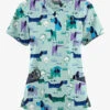 Butter-Soft Originals Meeting In The Park Women's 7-Pocket Rounded V-Neck Printed Scrub Top