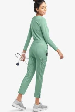 UA Butter-Soft STRETCH Women's 6-Pocket Pin-Tuck Crop Slim With Sport Trim Detail Scrub Pants - Petite -Cherokee Shop BSS573 WASIM 4