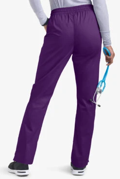 UA Butter-Soft STRETCH Women's 3-Pocket Elastic Waist Drawstring Scrub Pants - Petite -Cherokee Shop BSS907 EGGPL 2 HV