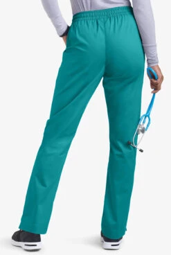 UA Butter-Soft STRETCH Women's 3-Pocket Elastic Waist Drawstring Scrub Pants - Tall -Cherokee Shop BSS907 TEAL 2 HV