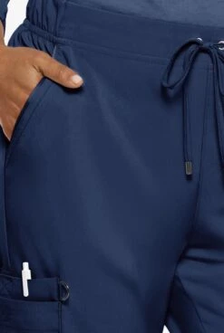 Easy STRETCH By Butter-Soft Elle Women's 3-Pocket Flat Front Scrub Pants -Cherokee Shop BU216 NAVY 5