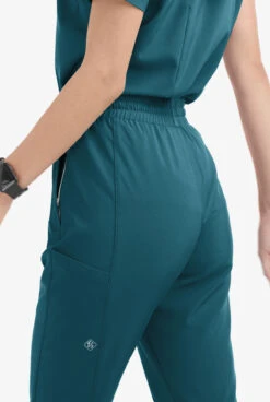 Easy STRETCH By Butter-Soft™ Kourtney Women's 5 Pocket Modern Slim Leg Jogger Scrub Pants -Cherokee Shop BU4231 CARIB 2