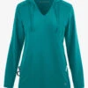 Easy STRETCH By Butter-Soft Billie Women’s 4-Pocket Pullover Scrub Hoodie -Cherokee Shop BU4238 TEAL 1