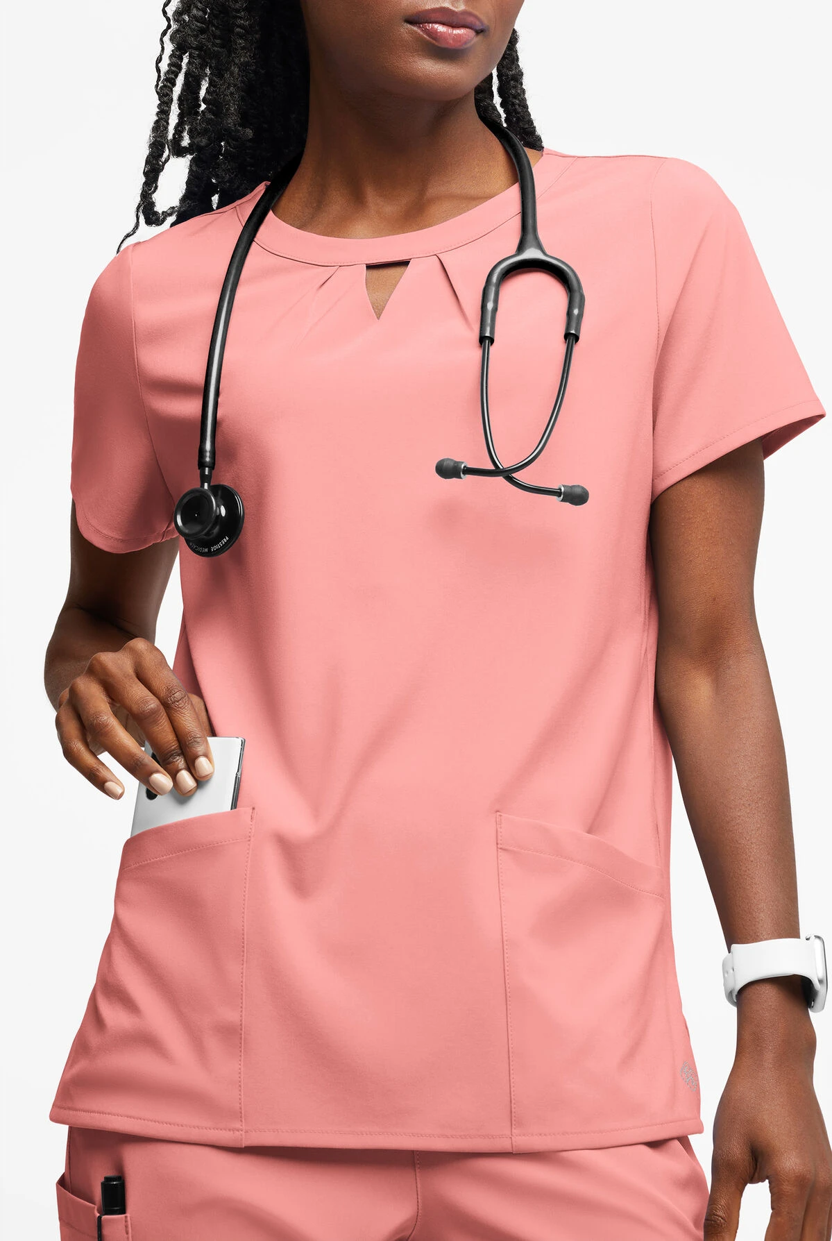 Easy STRETCH By Butter-Soft™ Salma Women’s 3-Pocket Keyhole Neck Scrub Top 5 Easy STRETCH By Butter-Soft™ Salma Women’s 3-Pocket Keyhole Neck Scrub Top - Image 3