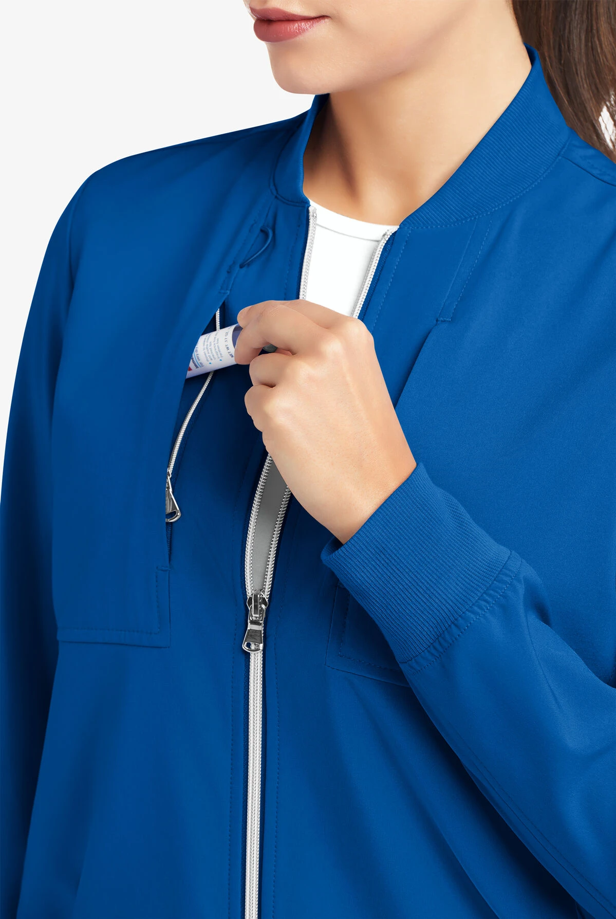 Easy STRETCH By Butter-Soft™ Kim Women's 5-Pocket Zip-Thru With Knit Rib Trim Scrub Jacket 5 Easy STRETCH By Butter-Soft™ Kim Women's 5-Pocket Zip-Thru With Knit Rib Trim Scrub Jacket - Image 3