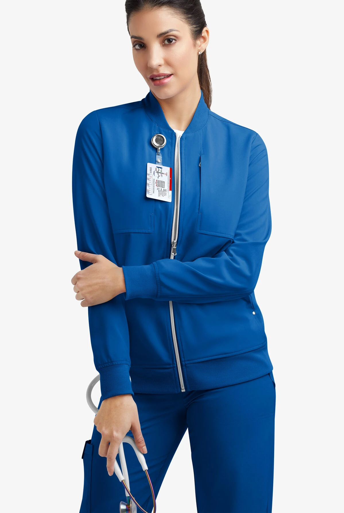 Easy STRETCH By Butter-Soft™ Kim Women's 5-Pocket Zip-Thru With Knit Rib Trim Scrub Jacket 10 Easy STRETCH By Butter-Soft™ Kim Women's 5-Pocket Zip-Thru With Knit Rib Trim Scrub Jacket - Image 8