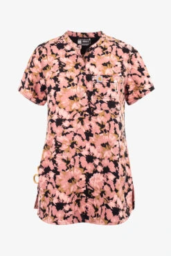 Carhartt Wild Flowers Women's 4-Pocket STRETCH Round Neck Print ScrubTop