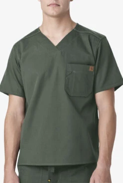 Carhartt Ripstop Men's 2-Pocket Utility Scrub Top -Cherokee Shop C15108 OLIVE 3 HV