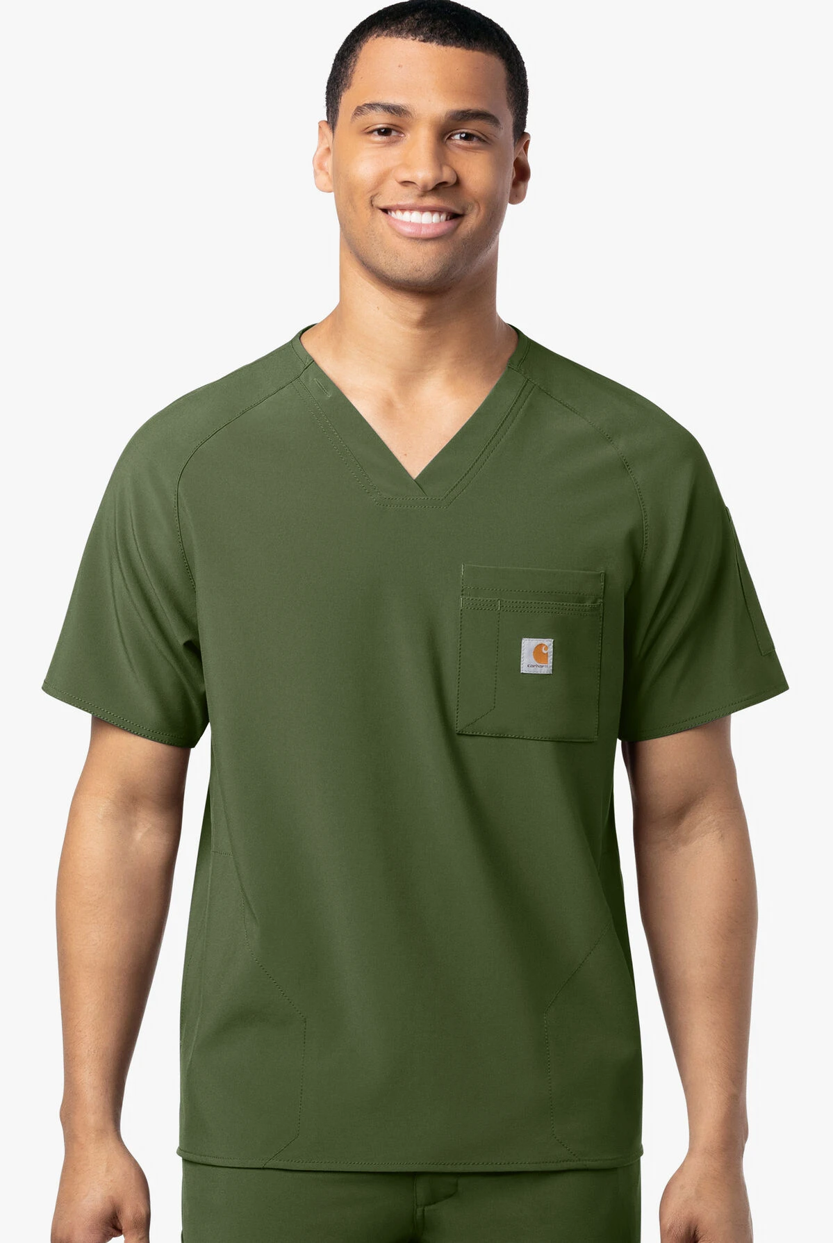 Carhartt Cross-Flex Men's 4-Pocket STRETCH V-Neck Scrub Top 4 Carhartt Cross-Flex Men's 4-Pocket STRETCH V-Neck Scrub Top - Image 2