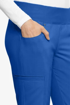 Cherokee Iflex Women's 6-Pocket STRETCH Knit Waistband Cargo Scrub Pants -Cherokee Shop CK002 ROYAL 3 1