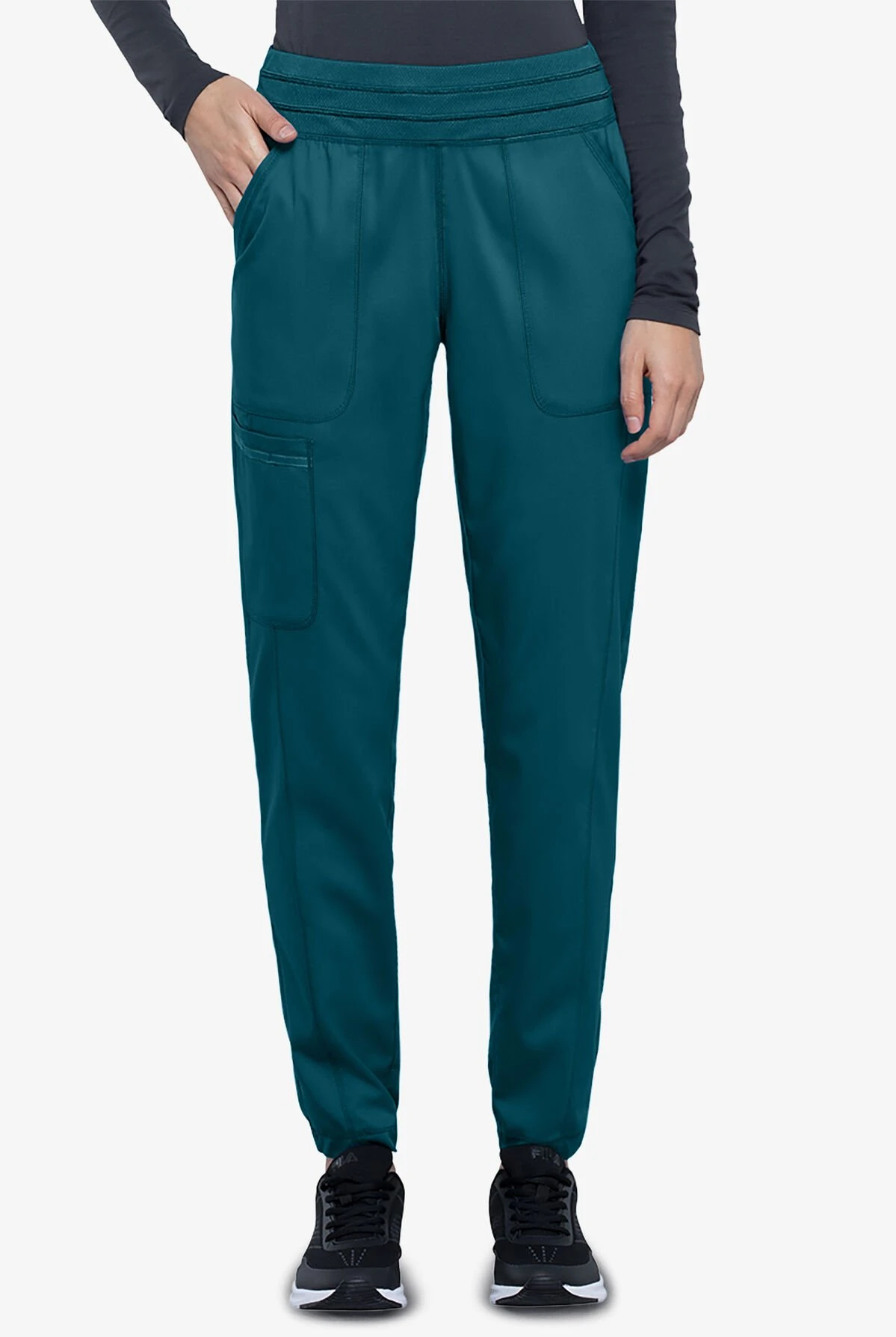 Cherokee Workwear Revolution Women's 5-Pocket STRETCH Elastic Waistband Half Jogger Scrub Pants 3 Cherokee Workwear Revolution Women's 5-Pocket STRETCH Elastic Waistband Half Jogger Scrub Pants