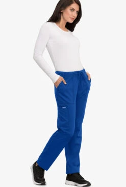 Cherokee Workwear Revolution Unisex 4-Pocket STRETCH Drawstring Cargo Scrub Pants - Tall -Cherokee Shop CK020 ROYAL 6 1