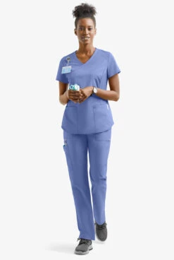 UA Exclusive Cherokee Workwear Professionals Active Women's 5-Pocket STRETCH Tapered Leg Scrub Pants - Petite -Cherokee Shop CK035 CEIL 4