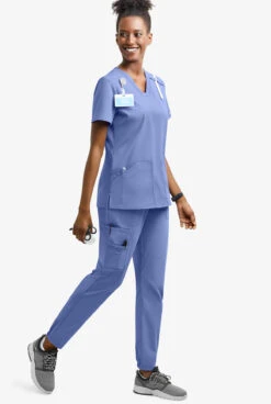 UA Exclusive Cherokee Workwear Professionals Active Women's 6-Pocket STRETCH Half Jogger Scrub Pants - Petite -Cherokee Shop CK036 CEIL 2