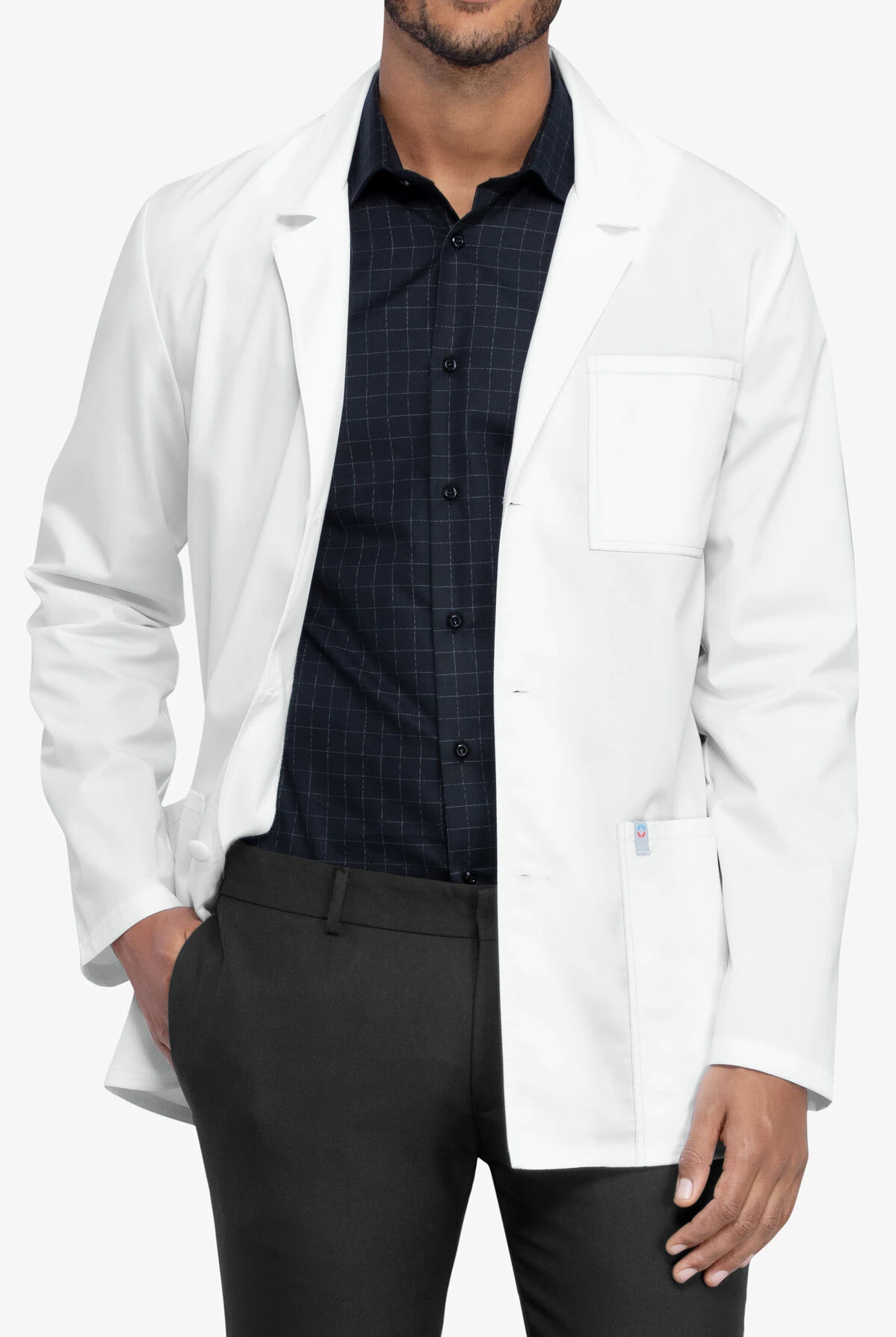 Cherokee Workwear Revolution Tech Men's 4-Pocket STRETCH Consultation Lab Coat 3 Cherokee Workwear Revolution Tech Men's 4-Pocket STRETCH Consultation Lab Coat