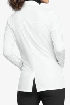 Cherokee Workwear Revolution Tech Women's 4-Pocket STRETCH Consultation Lab Coat -Cherokee Shop CK0450 WHITE 4