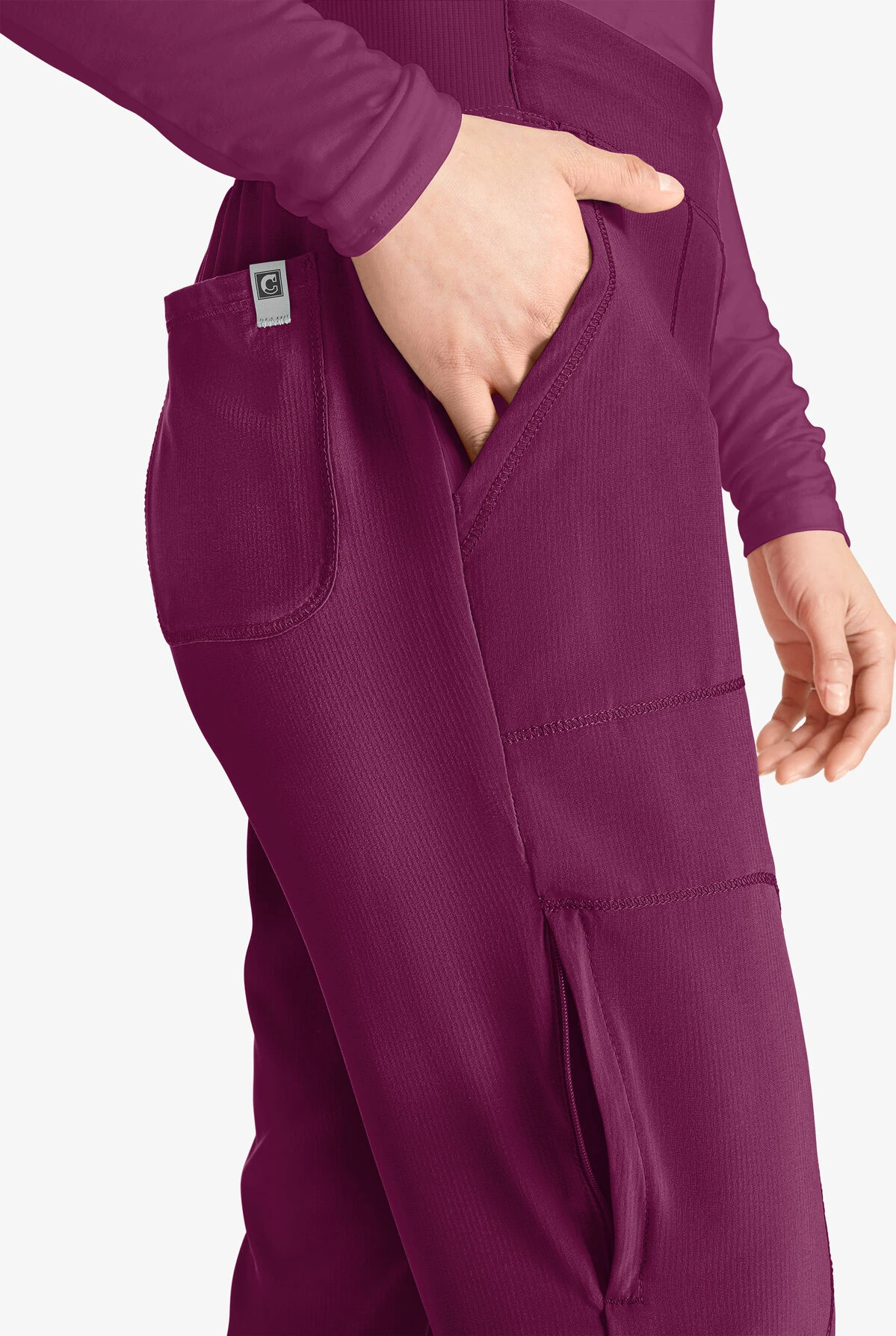 Cherokee Collection Women's 5-Pocket STRETCH Flat Front Rib-Knit Back Cargo Scrub Pants 4 Cherokee Collection Women's 5-Pocket STRETCH Flat Front Rib-Knit Back Cargo Scrub Pants - Image 2