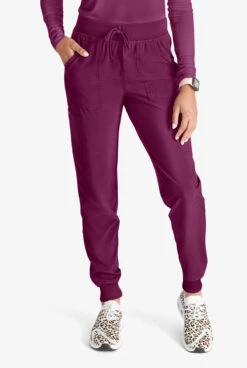 Cherokee Collection Women's 4-Pocket STRETCH Rib-Knit Waist Cargo Jogger Scrub Pants - Petite