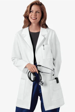 Cherokee Women's 5-Pocket Scrub Lab Coat 6 Cherokee Women's 5-Pocket Scrub Lab Coat -Cherokee Shop CK346 WHITE 3 HV S