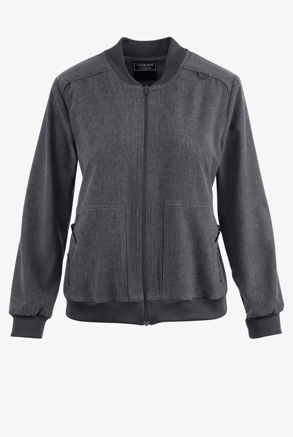 Cherokee Collection Women's 2-Pocket STRETCH Rib-Knit Collar Zip Front Scrub Jacket 3 Cherokee Collection Women's 2-Pocket STRETCH Rib-Knit Collar Zip Front Scrub Jacket