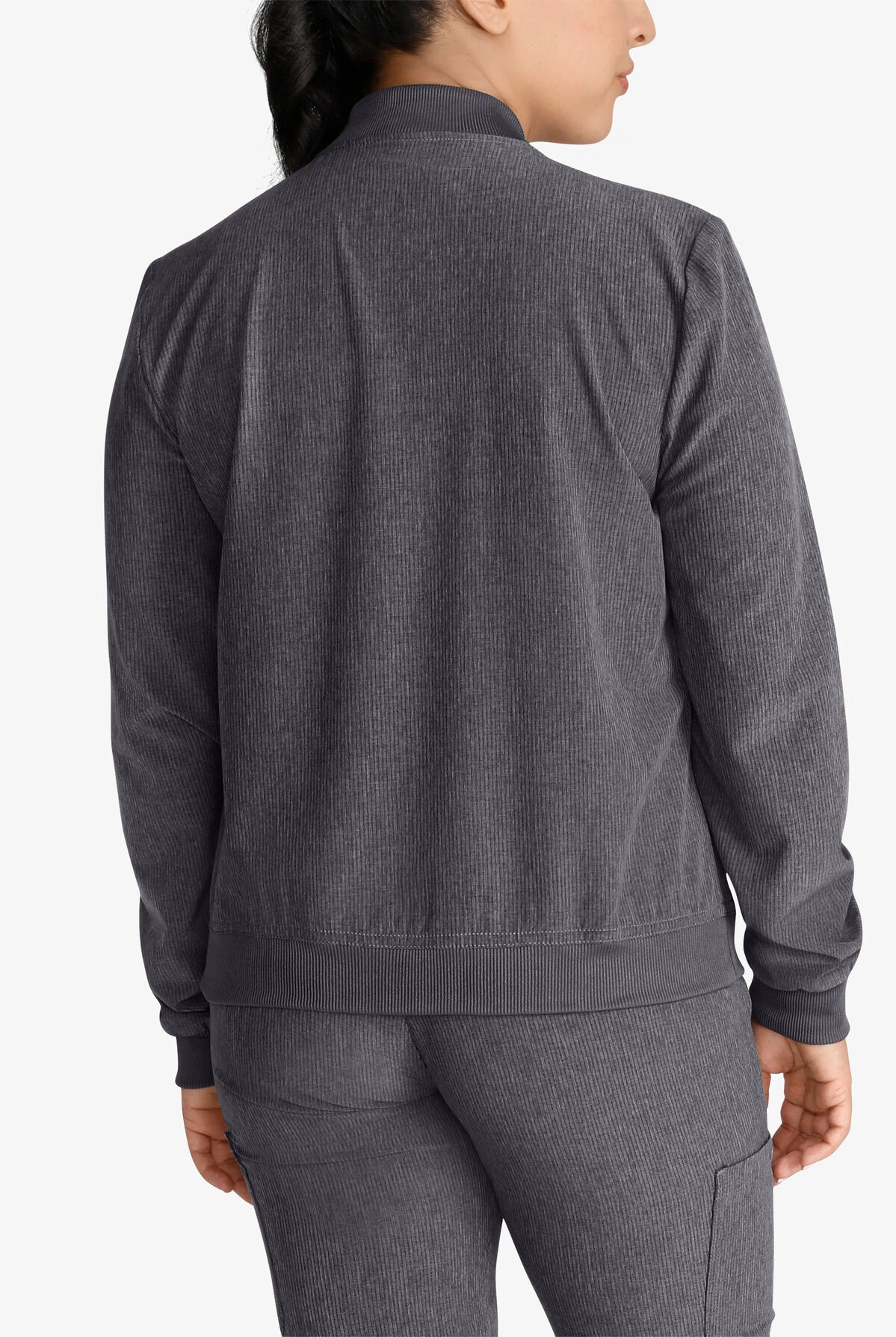 Cherokee Collection Women's 2-Pocket STRETCH Rib-Knit Collar Zip Front Scrub Jacket 6 Cherokee Collection Women's 2-Pocket STRETCH Rib-Knit Collar Zip Front Scrub Jacket - Image 4