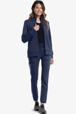Cherokee Workwear Revolution Women's 3-Pocket STRETCH Fleece Inner Zip Front Scrub Jacket 7 Cherokee Workwear Revolution Women's 3-Pocket STRETCH Fleece Inner Zip Front Scrub Jacket -Cherokee Shop CK371 NAVY 2