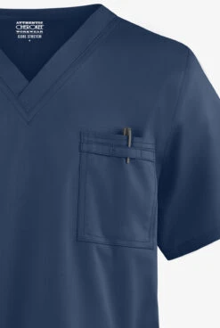 Cherokee Workwear Core STRETCH Unisex 4-Pocket V-Neck Scrub Top -Cherokee Shop CK4725 NAVY 4