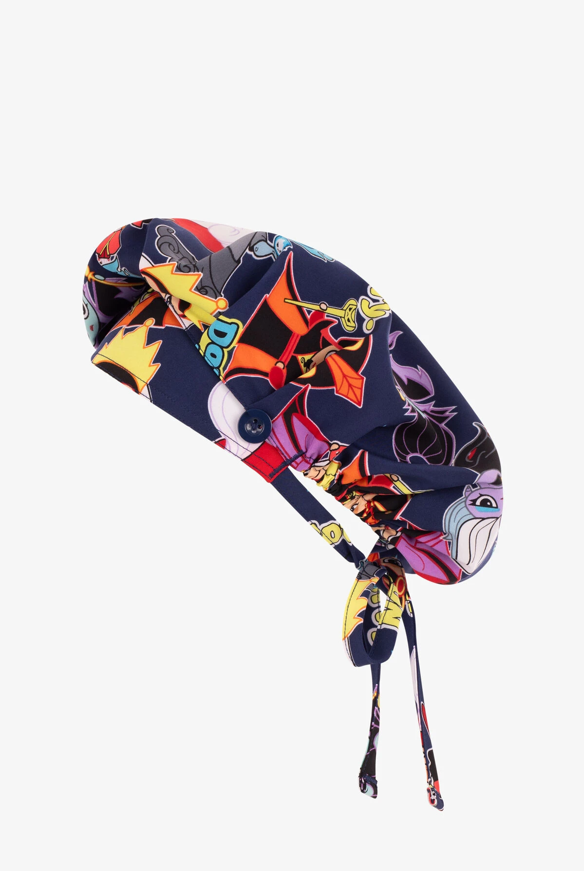 Cherokee Tooniforms Disney's Villians Not Sorry Unisex STRETCH Bouffant Print Scrub Hat 3 Cherokee Tooniforms Disney's Villians Not Sorry Unisex STRETCH Bouffant Print Scrub Hat