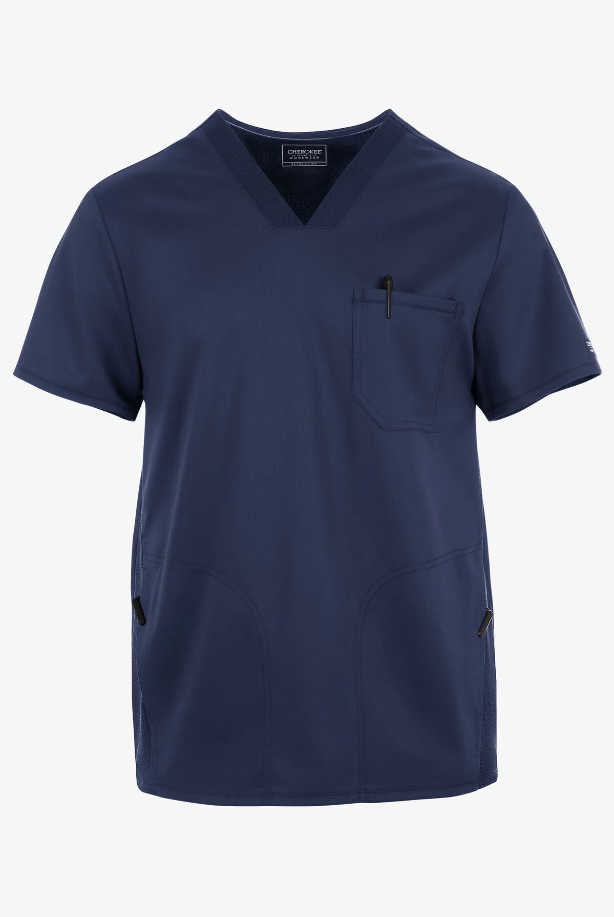 UA Exclusive Cherokee Workwear Revolution Men's 3-Pocket STRETCH Mesh Trim V-Neck Scrub Top 6 UA Exclusive Cherokee Workwear Revolution Men's 3-Pocket STRETCH Mesh Trim V-Neck Scrub Top - Image 4