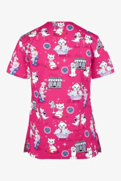 Cherokee Beauty Paw-lor Mock Wrap Print Scrub Top -Cherokee Shop CK614BTP 2