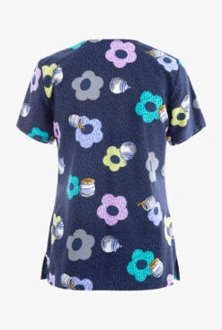 Cherokee Tooniforms Home And Hunny Winnie The Pooh Women's 3-Pocket STRETCH V-Neck Print Scrub Top -Cherokee Shop CK614PHHM 100423 2