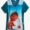 Cherokee Tooniforms Disney Baby Moana Women's 1-Pocket V-Neck Print Scrub Top 2 Cherokee Tooniforms Disney Baby Moana Women's 1-Pocket V-Neck Print Scrub Top -Cherokee Shop CK627MHB 1