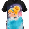 Cherokee Tooniforms Disney Cinderella Dream Women's 1-Pocket V-Neck Print Scrub Top -Cherokee Shop CK627PRC 1