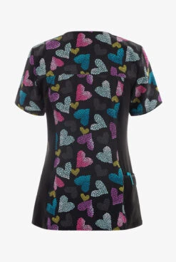 Cherokee Iflex Loving Glow Hearts Women's 4-Pocket STRETCH V-Neck Print Scrub Top 5 Cherokee Iflex Loving Glow Hearts Women's 4-Pocket STRETCH V-Neck Print Scrub Top -Cherokee Shop CK636LVGW 013123 2