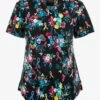 Cherokee Genuine Hopeful Bouquets Pink Ribbon Women's 2-Pocket STRETCH V-Neck Print Scrub Top -Cherokee Shop CK652HPBQ 1