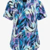 Cherokee Genuine Wild Abstract Women's 2-Pocket STRETCH V-Neck Print Scrub Top