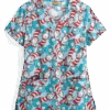 Cherokee Tooniforms Dr. Seuss Some Things Women's 2-Pocket V-Neck Print Scrub Top -Cherokee Shop CK666SEH 1