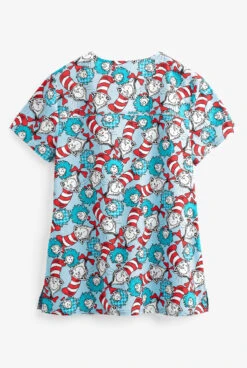 Cherokee Tooniforms Dr. Seuss Some Things Women's 2-Pocket V-Neck Print Scrub Top -Cherokee Shop CK666SEH 2