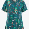 Cherokee Genuine Hoppy To Help Frogs Women's 2-Pocket STRETCH V-Neck Print Scrub Top -Cherokee Shop CK671HTHP 101223 1