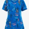 Cherokee Tooniforms Catch Me Road Runner Women's 3-Pocket STRETCH V-Neck Print Scrub Top -Cherokee Shop CK671LTCM 100423 1