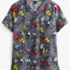 Cherokee Tooniforms Gang Of Six Disney Unisex 4-Pocket STRETCH V-Neck Print Scrub Top -Cherokee Shop CK687MKIX 100423 1