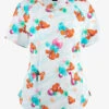 Cherokee Tooniforms Disney's Finding Nemo Bubbles Women's 2-Pocket STRETCH V-Neck Print Scrub Top -Cherokee Shop CK727FNNB 1