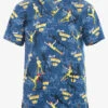 Cherokee Tooniforms Disney's Peter Pan Come With Me Unisex 2-Pocket STRETCH V-Neck Print Scrub Top