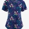 Cherokee Tooniforms Bandana Land Mickey Women's 2-Pocket STRETCH V-Neck Print Scrub Top -Cherokee Shop CK737MKBN 092723 1