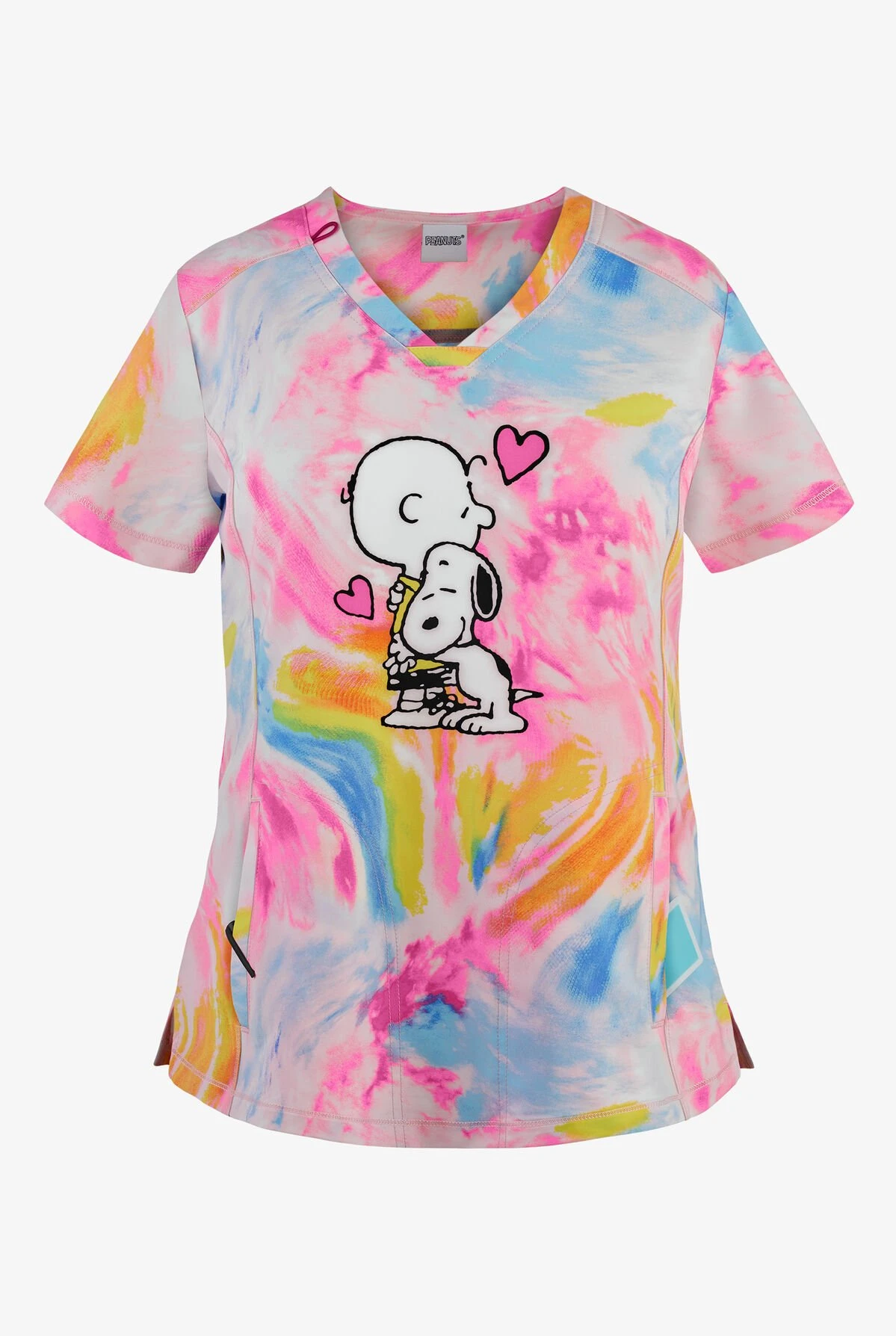 Cherokee Tooniforms Peanuts Dog's Best Friend Women's 2-Pocket V-Neck Print Scrub Top 3 Cherokee Tooniforms Peanuts Dog's Best Friend Women's 2-Pocket V-Neck Print Scrub Top